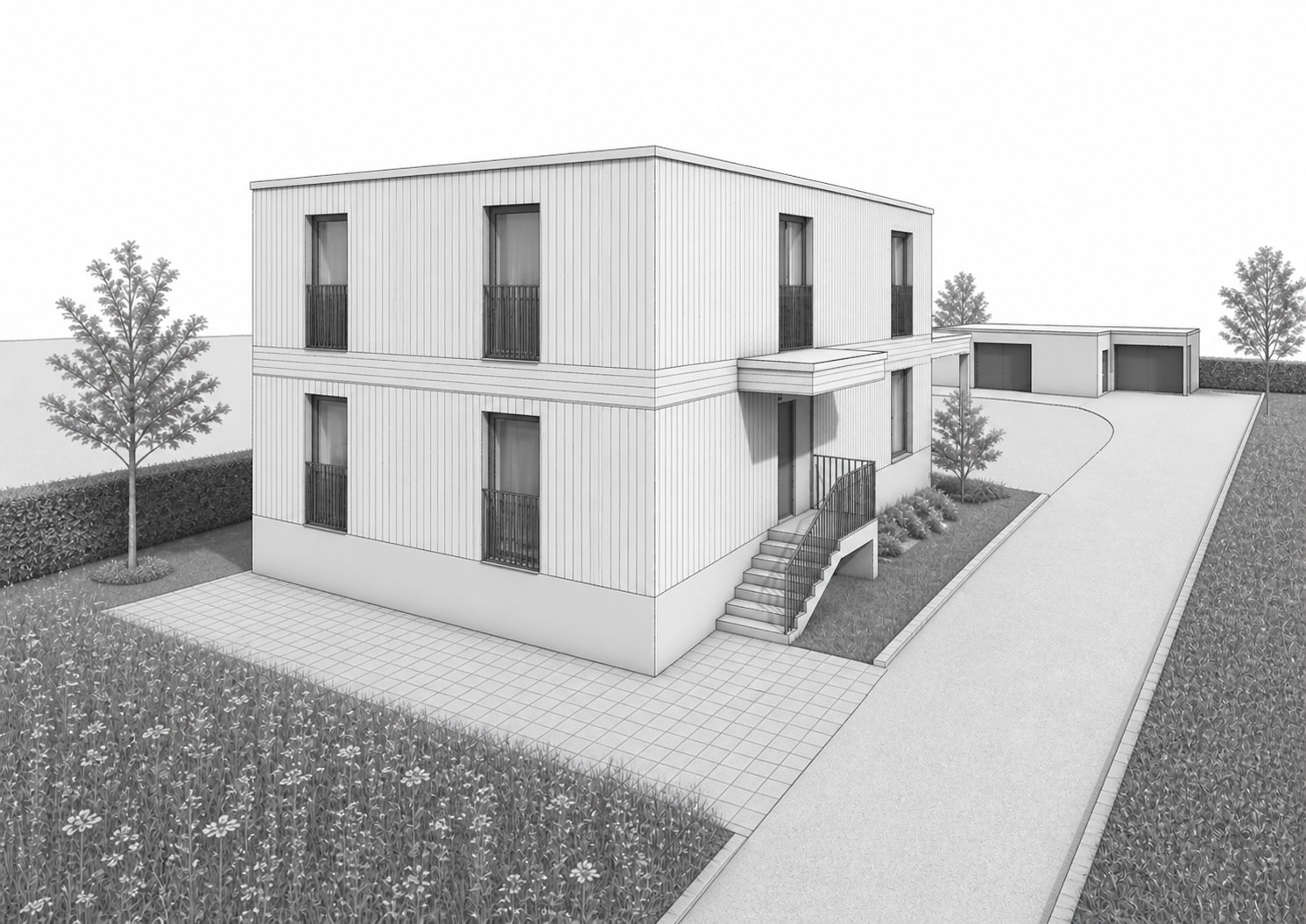 Teilersatzneubau Einfamilienhaus + Neubau Einfamilienhaus